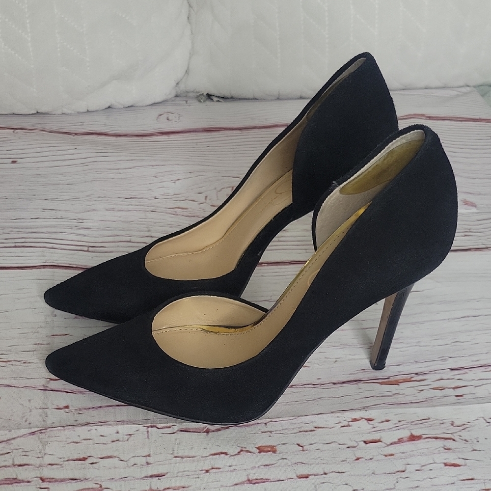 JESSICA SIMPSON Black Suede  Stilettos SIZE 7
